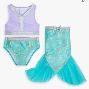 Disney Ariel 3piece bathing suit size 2 t adorable,  the Little Mermaid new wash